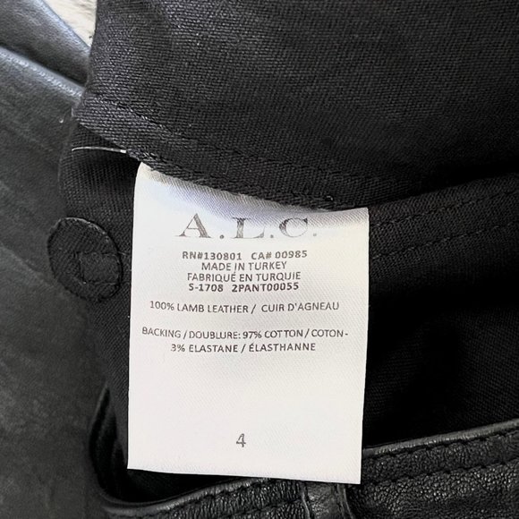 New A.L.C. ‘Dent’ Black Lace-Up Leather Pants Size 4 - Picture 13 of 13